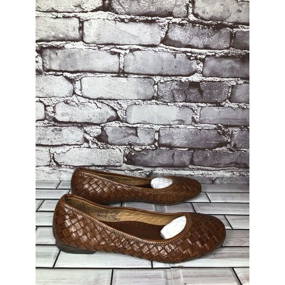 Calzoleria Toscana Woven Brown Leather Round Toe Ballet Flats Women’s 40EU/9M US - Picture 5 of 16